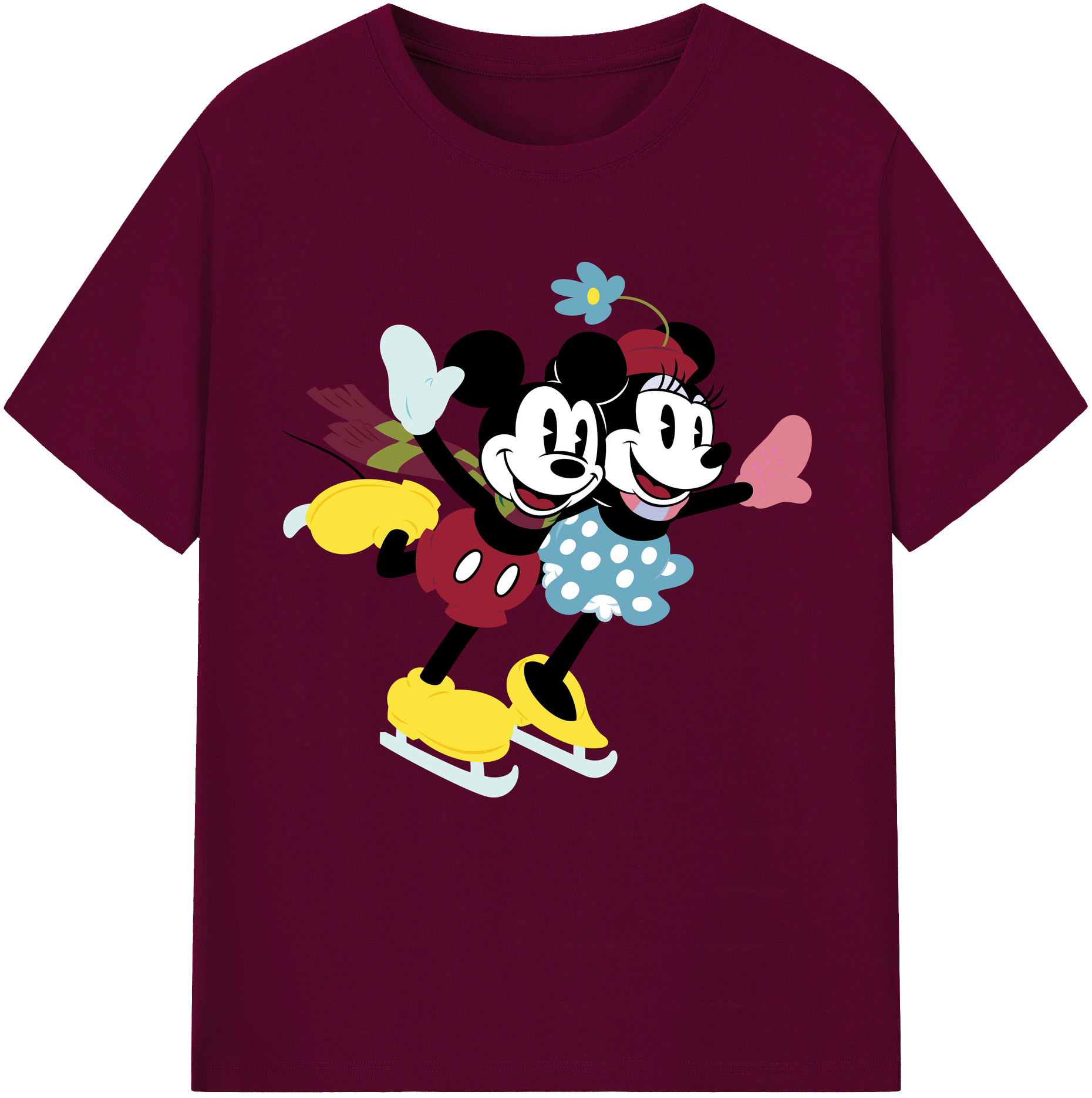 （画像用） ミッキーマウス Mickey Mouse レディースカジュアルプリントTシャツ（綿100％）